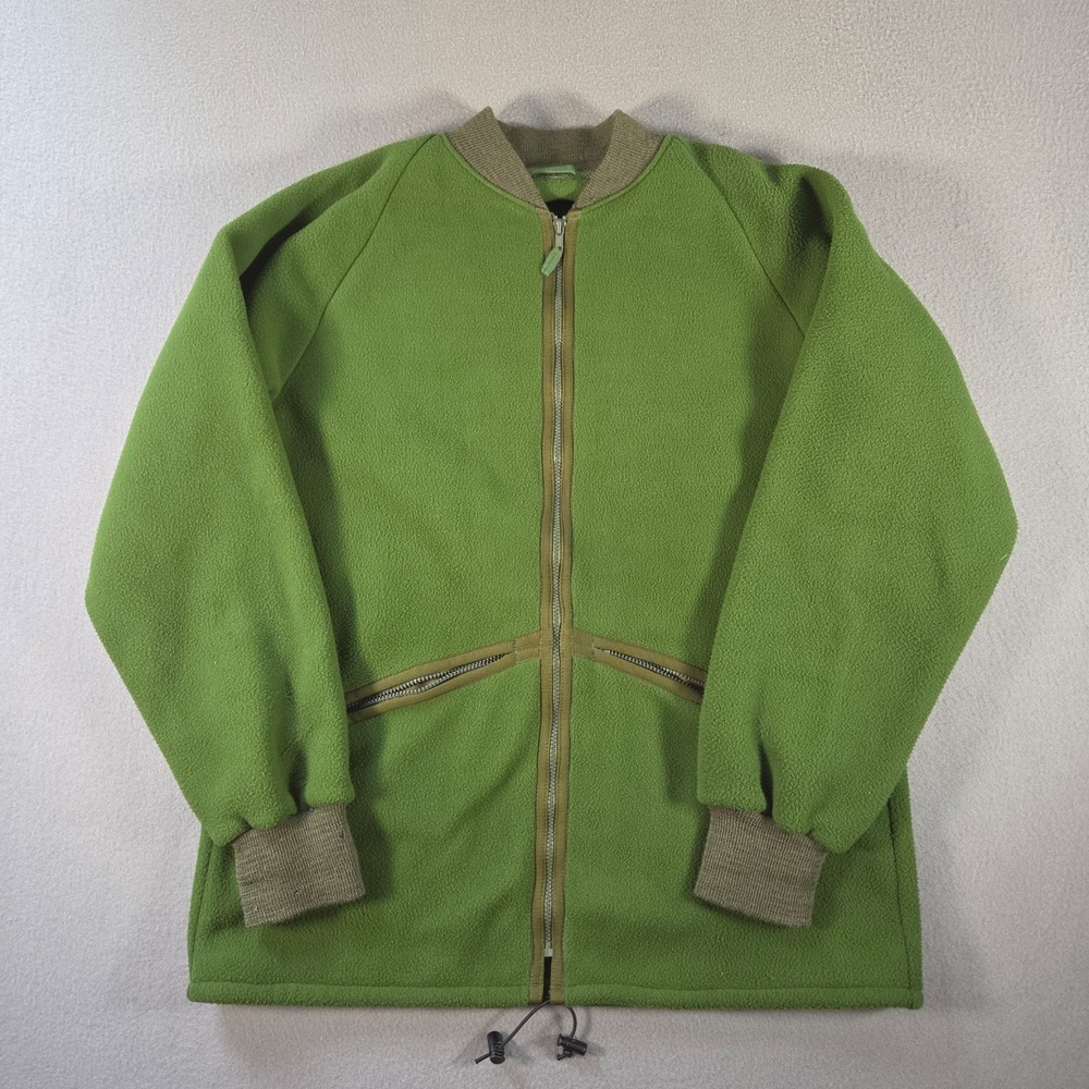 Vintage Military Jacket Mens Large Green Fleece Bomber Thermal Liner Nato DCTA